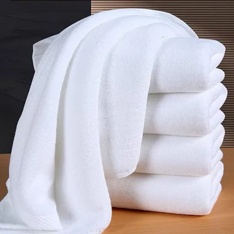 White Cotton Hotel Towel Set Absorbent Soft Face Towels For Beauty Salon Barber Shop Bathroom And Spa Professional Use