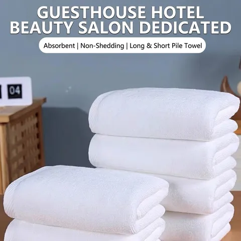 White Cotton Hotel Towel Set Absorbent Soft Face Towels For Beauty Salon Barber Shop Bathroom And Spa Professional Use