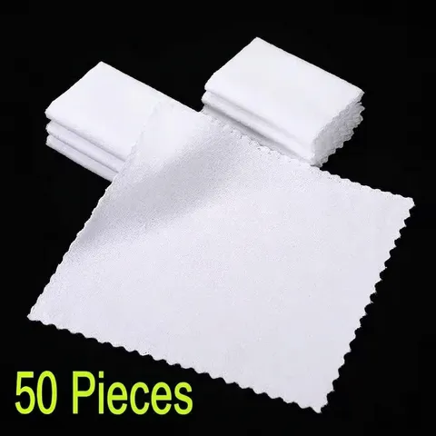 White Microfiber Square Cleaning Cloth Disposable Absorbent Towel For Hotel Restaurant Bakery Scalloped Edges Kitchen Hand Towel