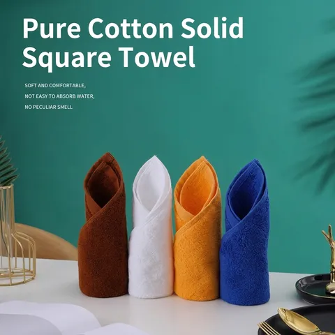 Cotton Square Towel High Absorbency Soft Washcloth For Kitchen Hotel Restaurant Kindergarten Hand Towel Dishcloth