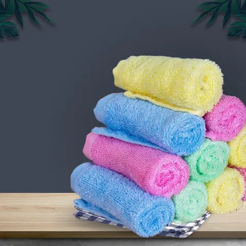 Wood Fiber Cleaning Cloth Absorbent Kitchen Dish Towel Non-Stick Oil Dishcloth Reusable Wiping Rag For Home Bowl Washing