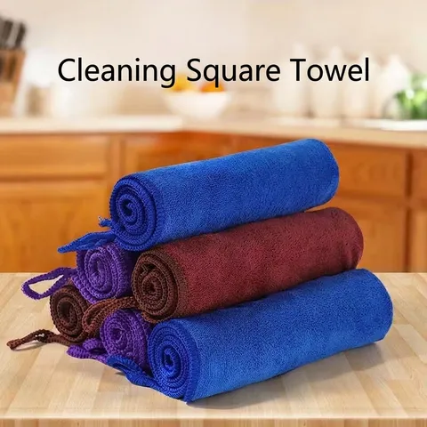 Microfiber Cleaning Cloth Thickened Highly Absorbent Dish Towel Non-Shedding Lint-Free Cleaning Rag For Kitchen Floor Furniture With Hanging Loop
