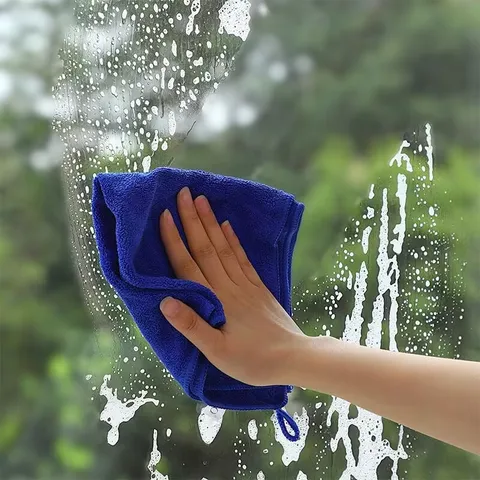 Microfiber Cleaning Cloth Thickened Highly Absorbent Dish Towel Non-Shedding Lint-Free Cleaning Rag For Kitchen Floor Furniture With Hanging Loop