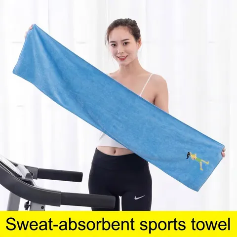 Asciugamano Sportivo in Microfibra ad Asciugatura Rapida Extra Lungo Assorbente di Sudore Yoga Corsa Palestra Asciugamano Con Ricamo Silhouette Sportiva Donna Uomo