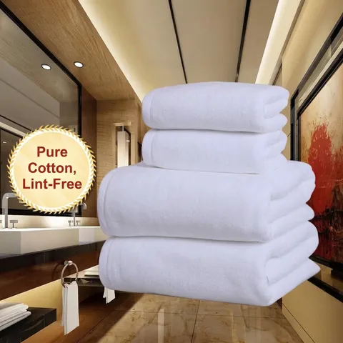 Professional Hotel Grade White 100% Cotton Thickened Highly Absorbent Bath Towel And Face Towel For Spa Beauty Salon Home Bathroom Soft Plain Weave Towel