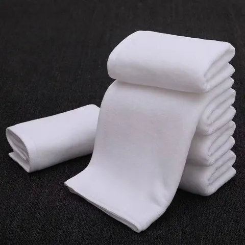 Professional Hotel Grade White 100% Cotton Thickened Highly Absorbent Bath Towel And Face Towel For Spa Beauty Salon Home Bathroom Soft Plain Weave Towel