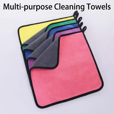 Absorbent Coral Fleece Cleaning Cloth Thick Kitchen Dish Cloth Non-Linting Towel For Housework Car Cleaning Washing Cloths