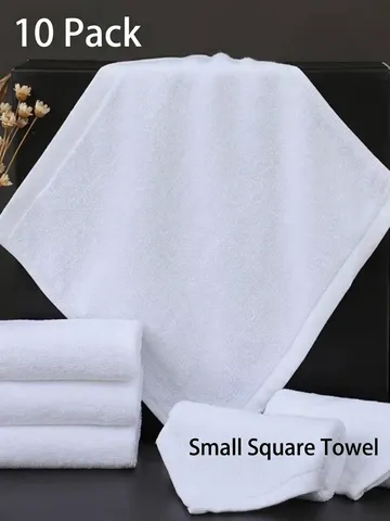 Witte Puur Katoen Vierkante Handdoek Zacht Absorberend Washandje Voor Hotel Restaurant Kleuterschool Keuken Badkamer