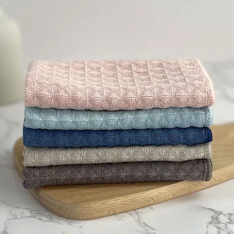 Microfiber Waffle Weave Cleaning Cloth Thickened Absorbent Kitchen Dishcloth Oil Free Lint Free Hand Towel Scouring Pad For Washing Dish