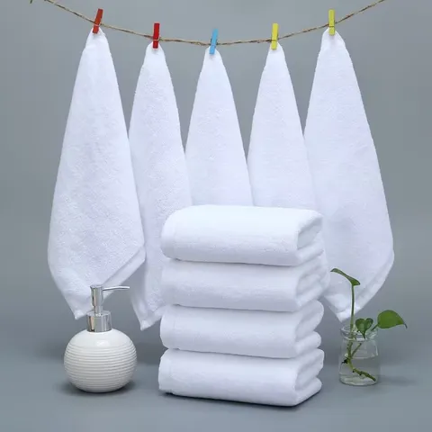 White Pure Cotton Square Towels Small Hand Towels Absorbent Washcloths For Bathroom Hotel Kindergarten Kitchen Cleaning Cloths