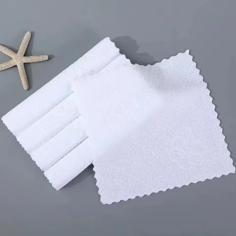 Einweg Weiß Mikrofaser Quadratisches Handtuch Hoch Absorbierendes Reinigungstuch Für Hotel Restaurant Küche Muschelrand Kleines Handtuch