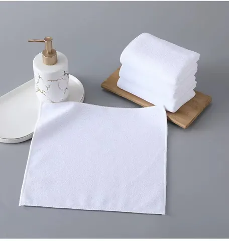 Asciugamano in Microfibra Bianco Altamente Assorbente Quadrato per Hotel Salone Ospedale Casa Impacco Caldo Pulizia