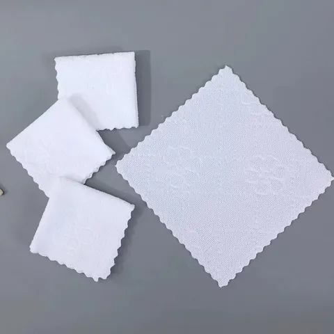 Einweg Weiß Mikrofaser Quadratisches Handtuch Hoch Absorbierendes Reinigungstuch Für Hotel Restaurant Küche Muschelrand Kleines Handtuch