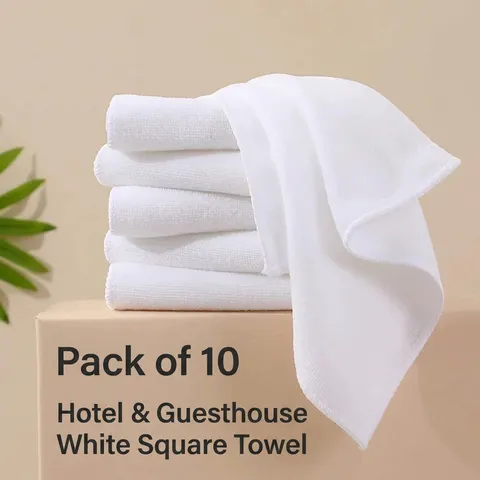 Hotel Quality White Microfiber Hand Towel Thickened Absorbent Square Face Towel For Bathroom Restaurant Cleaning Rags Soft Washcloth