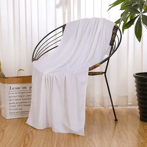 Disposable Bath Towel Microfiber Large White Travel Hotel Spa Absorbent Lint-free Portable Shower Towel Plain Weave Wrap