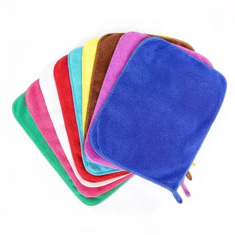 Double Layer Thickened Coral Fleece Kitchen Cloth Highly Absorbent Lint Free Cleaning Towel With Hanging Rope For Home Daily Use