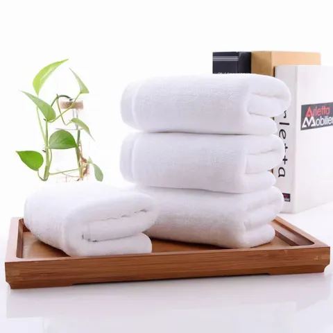 Asciugamano per il Viso in Puro Cotone Ispessito Bianco Morbido Assorbente Per Hotel Salone Bagno Casa Uso Quotidiano Lavabile