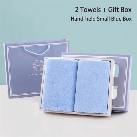 Coral Fleece Towel Gift Box Set Soft Absorbent Hand Towel With Lace Trim For Wedding Business Favors Baby Shower Souvenir