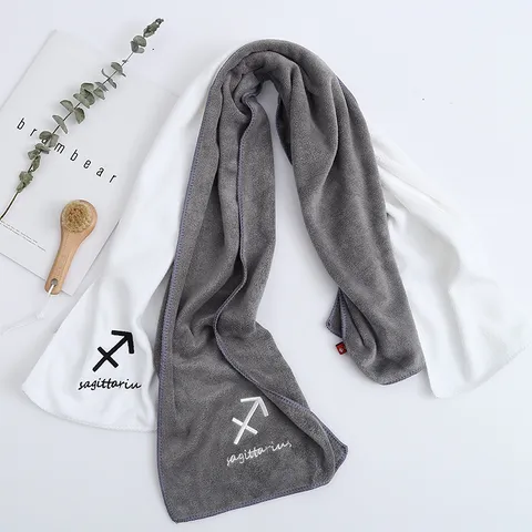 Asciugamano Sportivo in Microfibra Premium Rapida Asciugatura Palestra Fitness Corsa Ricamato Segno Zodiacale Yoga