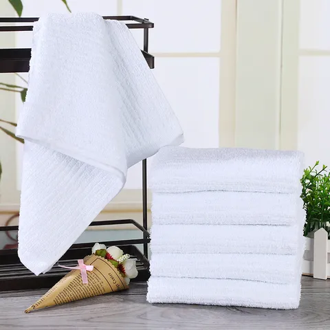 Asciugamano per Mani in Cotone 100% Bianco a Righe 30x70cm Alta Assorbenza Morbido per Hotel Spa Bagno Ospiti Uso Quotidiano