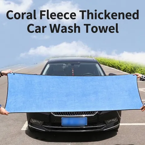 Large Thickened Coral Fleece Car Wash Towel Super Absorbent Microfiber Cleaning Cloth Soft Detailing Rag For Auto Home