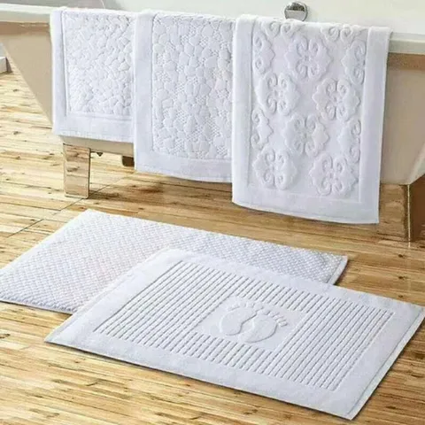 Alfombra de Baño de Algodón Estilo Hotel Gruesa Absorbente Antideslizante para Baño Dormitorio Entrada Lavable