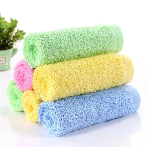 Chiffon de Nettoyage en Fibre de Bambou Couleur Unie Très Absorbant Anti-Adhésif Huile Essuie-Tout pour Cuisine Maison Casseroles Bols