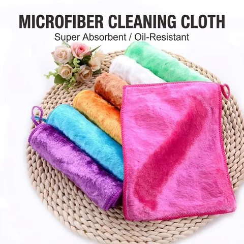 Wood Fiber Dishcloth Double Layer Thickened Cleaning Towel Oil-Free Absorbent Kitchen Dish Rag Household Cleaning Cloth