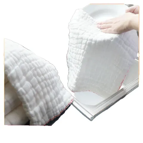 Highly Absorbent Cotton Gauze Dishcloth Thickened Kitchen Cleaning Cloth Non-stick Oil Waffle Pattern Washable Dish Towel For Glass Table