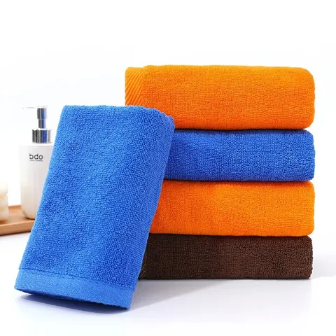 Soft Absorbent Cotton Face Towel For Home Hotel Spa Salon Solid Color Thickened Hand Towel Washcloth Multi Color Bathroom Essentials