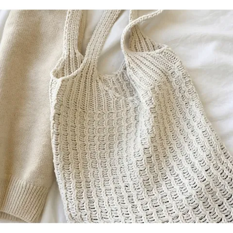 Damen Große Kapazität Strick Tote Bag Lässige Häkelhandtasche Sommer Strand Umhängetasche Handgefertigte Böhmische Web-Einkaufstasche