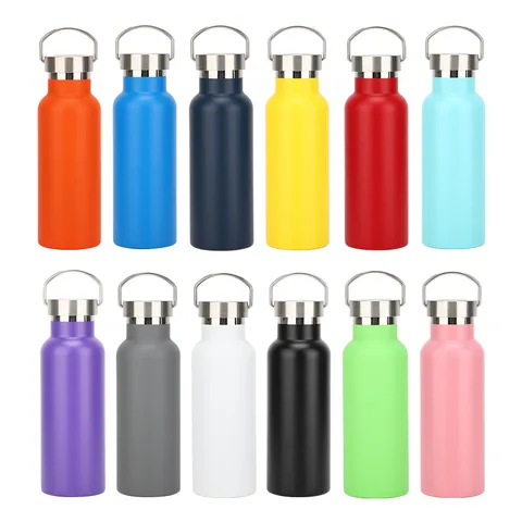 Stainless Steel Insulated Water Bottle American Wide Mouth Sport Kettle With Portable Handle Leakproof Travel Mug For Outdoor Gym Vehicle