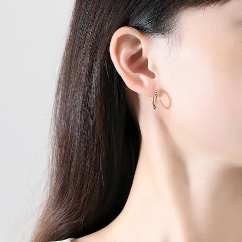 Minimalistische Kupfer Regenbogen Strass Creolen Kleine Bunte Kristall Ohrenschnalle Für Damen Mode Pendler Schmuck Geschenk