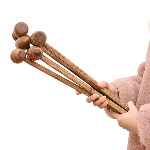 Wenge Wood Acupoint Tapping Massage Hammer Manual Body Meridian Relaxation Back Leg Massager Tapping Tool For Elders Adults Home Health