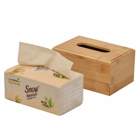Boîte à Mouchoirs Créative en Bambou Support de Serviette en Bois Boîte de Rangement de Bureau Minimaliste Pour Hôtel Restaurant Décoration Intérieure