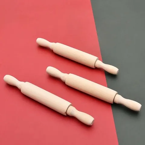 Mini Rouleau à Pâtisserie en Bois pour la Cuisson Pâte à Modeler DIY Rouleau à Farine en Bois Naturel pour Enfants Cuisine Maison Outils de Boulangerie