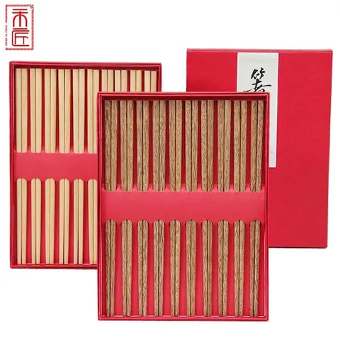 Natural Wood Chopsticks Non-Toxic Wenge Wood Red Sandalwood Tableware For Home Restaurant Dining Gift