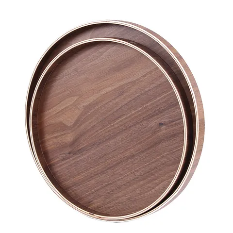 Japanischer Stil Rundes Holz Serviertablett Minimalistisch Naturholz Teller Für Tee Obst Essen Zuhause Küche Restaurant Dekor