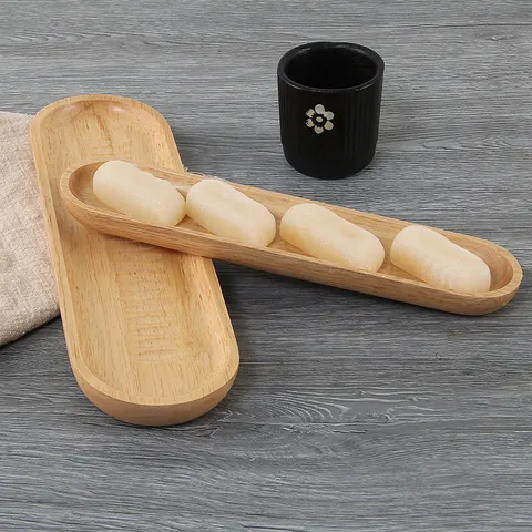 Plateau de Service Rectangulaire en Bois Style Japonais Sculpté à la Main Motif Kikkou Assiette à Dessert en Bois Plat à Snack Fruits Secs