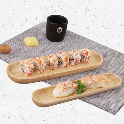 Plateau de Service Rectangulaire en Bois Style Japonais Sculpté à la Main Motif Kikkou Assiette à Dessert en Bois Plat à Snack Fruits Secs