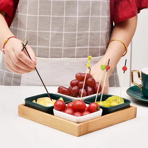 Bambus Obstspieße Einweg Cocktailsticks Mit Herz Blumen Dekoration Für Party Hochzeit Geburtstag Getränke Dekor Dessertspieße
