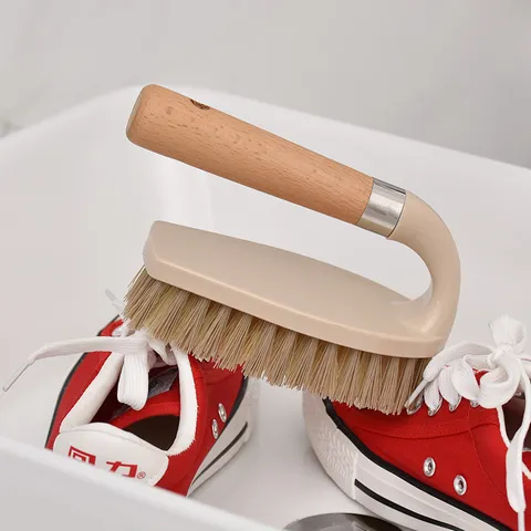 Multi-Purpose Wood Handle Cleaning Brush For Shoes Clothes Bathroom Floor Durable Beech Wood Cleaning Scrub Brush Tools