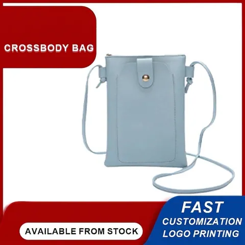 Bolso para Teléfono de Cuero PU Minimalista Color Sólido Mini Bolso de Hombro Portátil para Mujer Hombre Monedero Pequeño