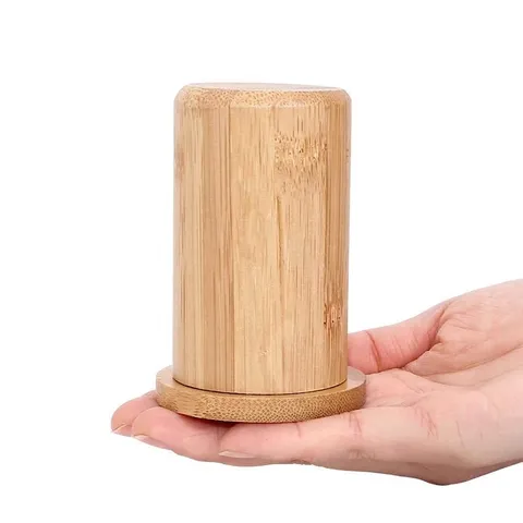 Porte-cure-dents Créatif en Bois de Bambou Boîte de Distributeur de Cure-dents à Grain de Bois Naturel pour Décoration de Table Maison Hôtel Restaurant