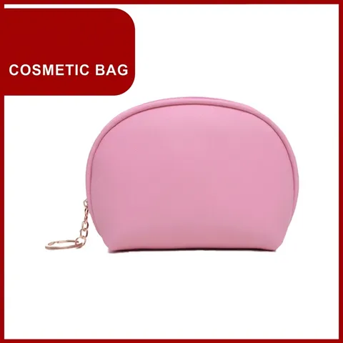 Draagbare Waterdichte PU Lederen Halve Cirkel Cosmetische Tas Saffiano Patroon Make-up Pouch Voor Lippenstift Air Cushion Vrouwen Clutch Tas