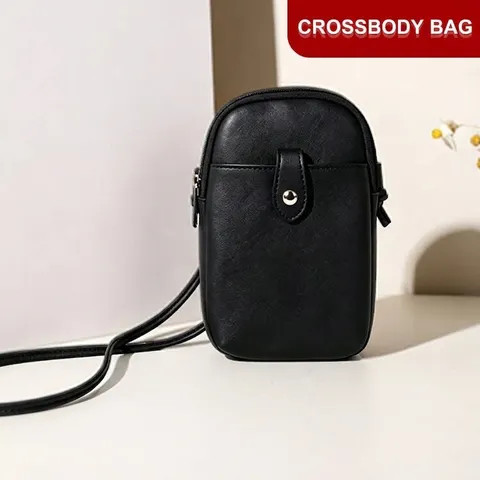 Dames Minimalistische PU Leer Crossbody Telefoontasje Lichtgewicht Saffiano Textuur Kleine Schoudertas Voor Dagelijks Reizen Woon-werkverkeer