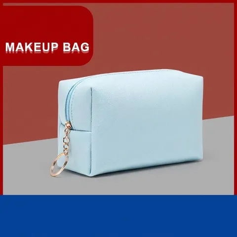 Waterdichte PU-leren Make-uptas Grote Capaciteit Reizen Toilettas Effen Kleur Saffiano Textuur Cosmetische Pouch Met Rits Voor Vrouwen