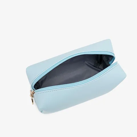 Waterdichte PU-leren Make-uptas Grote Capaciteit Reizen Toilettas Effen Kleur Saffiano Textuur Cosmetische Pouch Met Rits Voor Vrouwen
