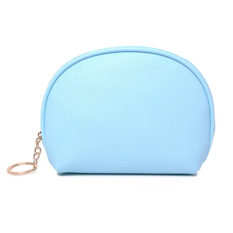 Ins Style Semi Circular Makeup Bag Waterproof PU Leather Cosmetic Storage Bag For Women Portable Lipstick Case Shell Toiletry Pouch