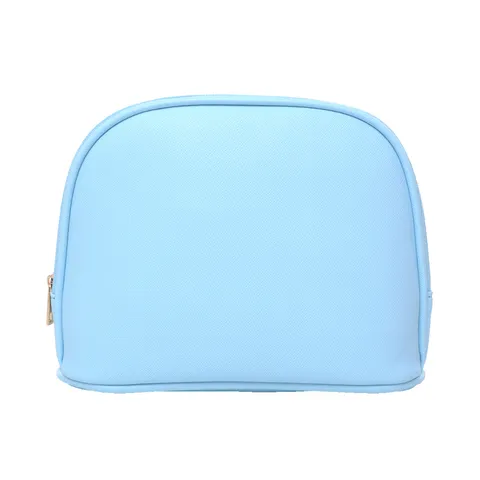 Draagbare Effen Kleur Schelp Make-uptas Waterdicht PU-leer Reis Toiletry Organizer Met Gouden Rits Voor Vrouwen Pouch